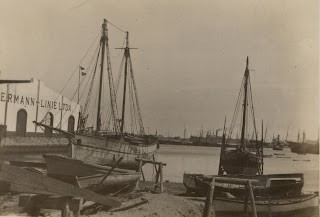 Astilleros de la empresa Woermann Line Ltda.  Puerto de la Luz.1934. Foto: Fedac.